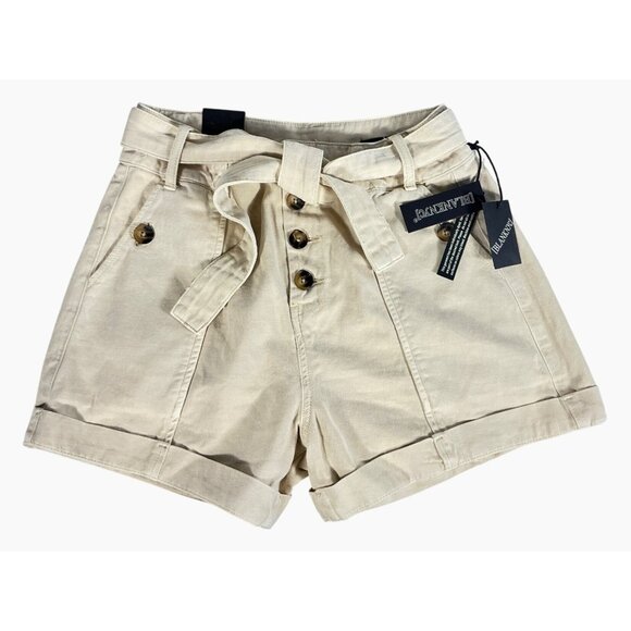 BLANKNYC Exposed Button Twill Self Belted Cargo Shorts Camel Size 28 NWT - Picture 10 of 16